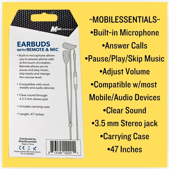 🥳WIRED EARBUDS/NEW/MOBILESSENTIALS - Picture 3 of 4